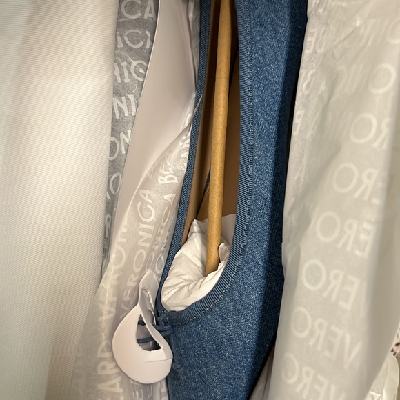 NEW $350 Veronica Beard Women's denim Blue Ballet Flats shoes size 7.5 - Picture 6 of 6